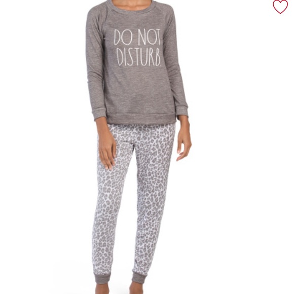 ๐ Rae Dunn Happy DO NOT DISTURB Raglan Top & Jogger Set PJs - Picture 4 of 12